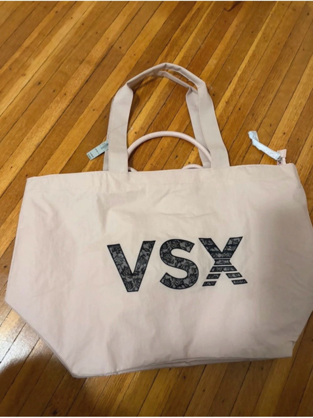 VSX Light Pink Canvas Tote with Black Logo